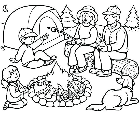 550x458 Camping Coloring Pages