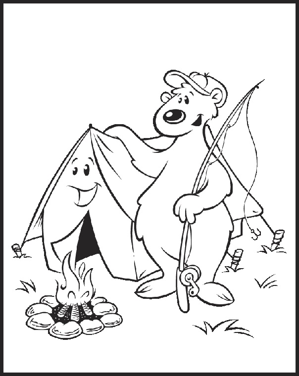604x760 Camping Coloring Pages