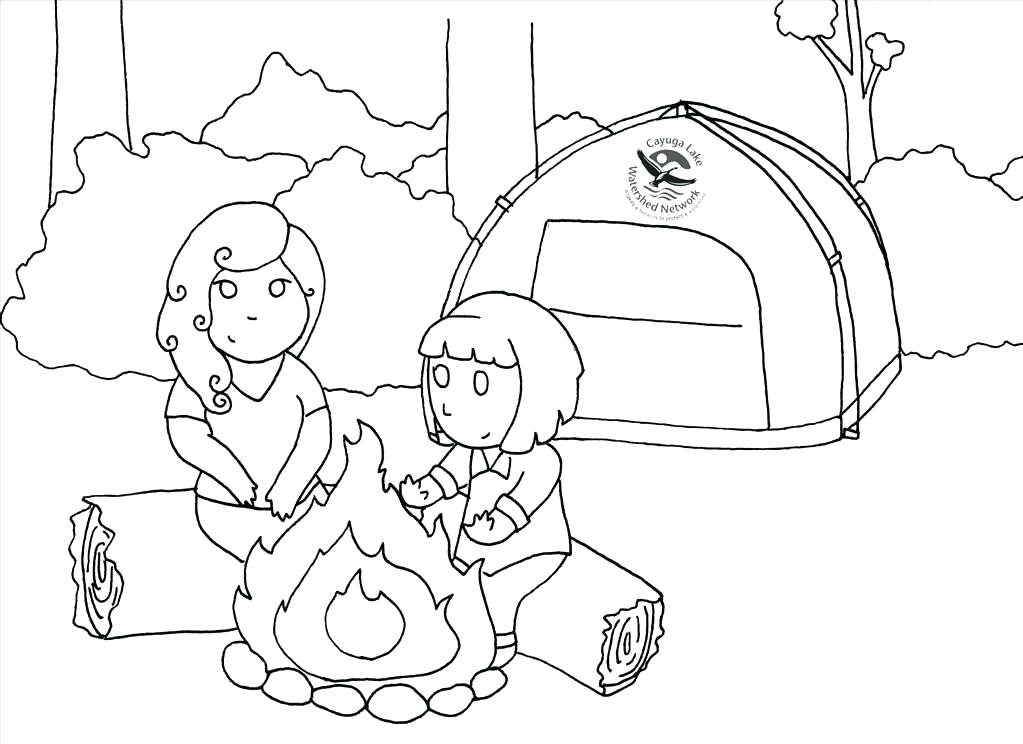1023x744 Camping Coloring Pages For Preschoolers Camping Coloring Page