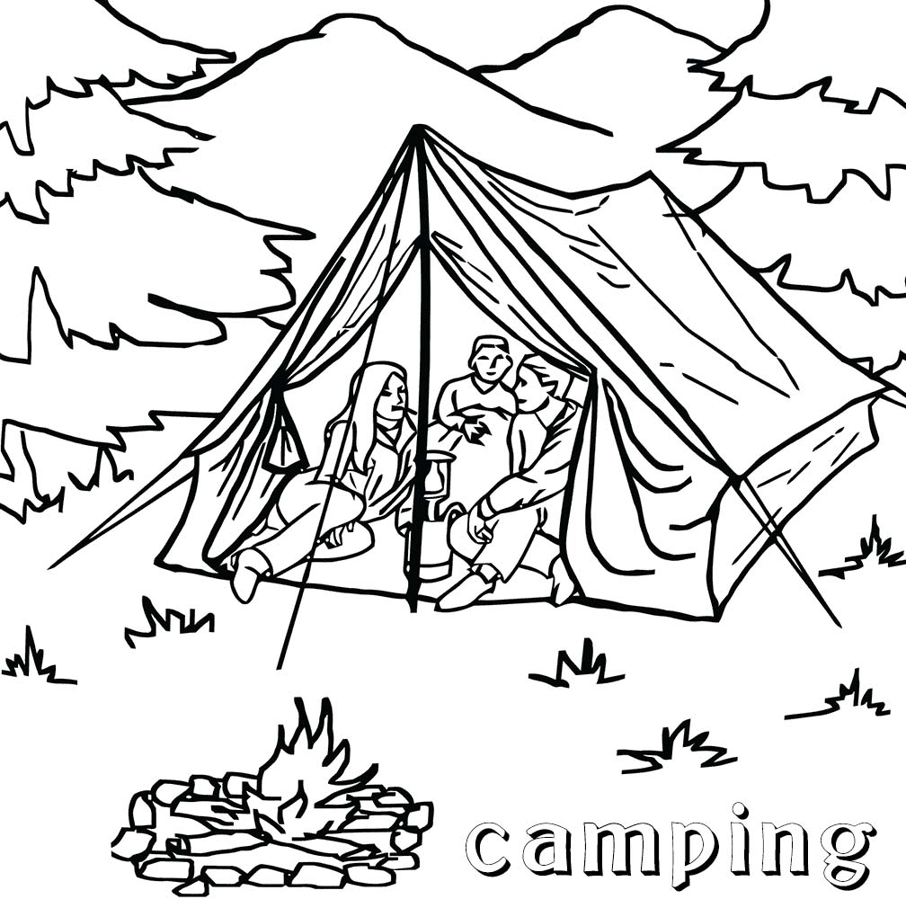 1008x1000 Camping Coloring Pages