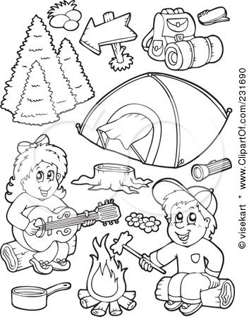 353x450 Kids Camping Colouring Pages Printable Digis