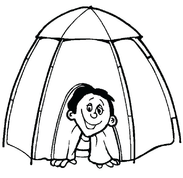 600x585 Tent Coloring Page