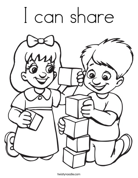 468x605 I Can Share Coloring Page