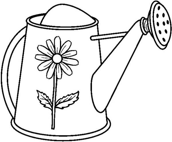 600x497 Watering Can Garden Watering Can Coloring Page School