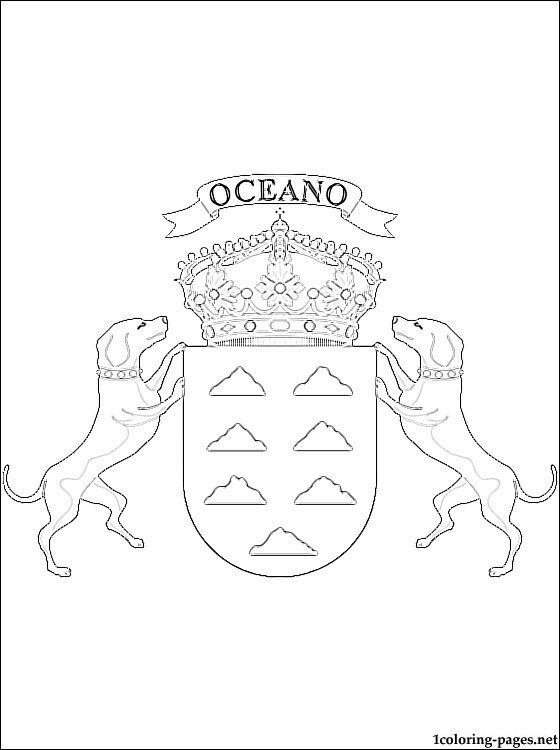 560x750 Canary Islands Coat Of Arms Coloring Page Coloring Pages