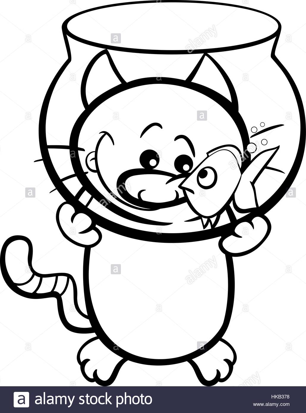 1030x1390 Black And White Cartoon Illustration Of Hungry Cat And Canary