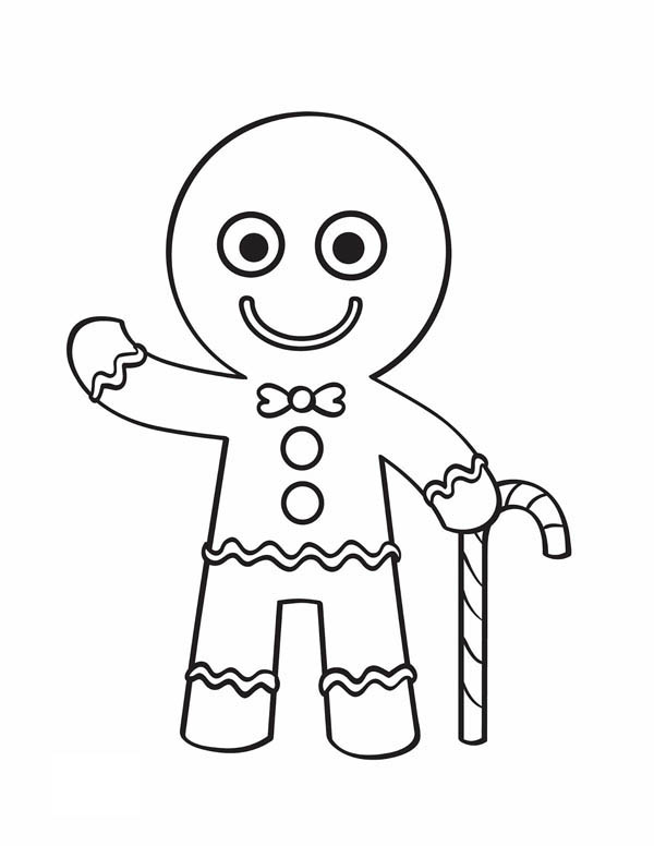 600x776 Candy Cane Coloring Pages Gingerbread Man