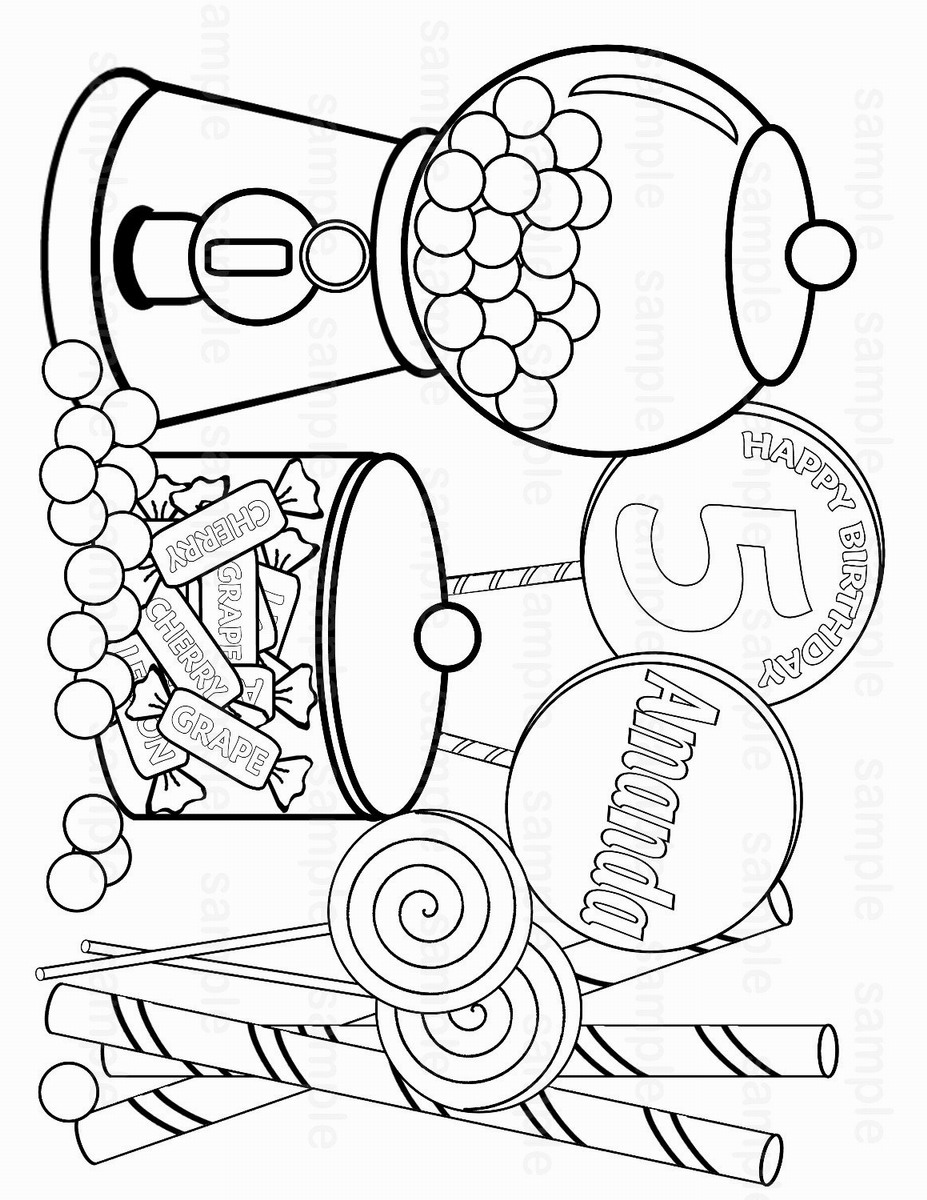 927x1200 Sweets And Candy Coloring Pages