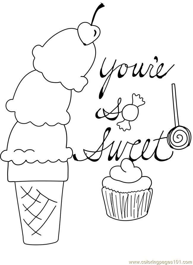 650x894 Free Printable Coloring Image Candy Cupcake Ice Cream Cone Cherry