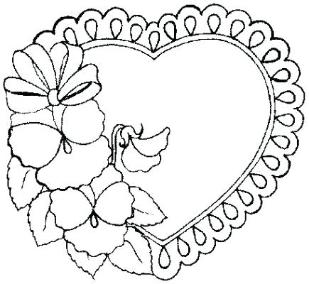 435x400 Valentines Heart Coloring Pages Free Valentine Day Heart Valentine