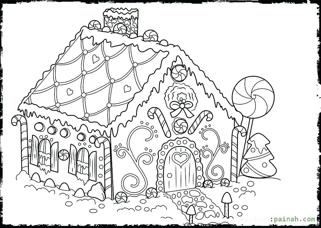 1024x728 Candy House Coloring Pages