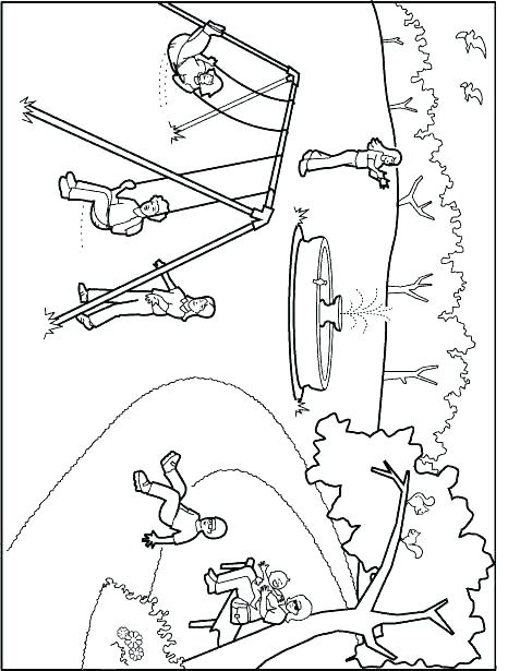 466x615 Playground Coloring Pages Pig On The Playground Slide Coloring