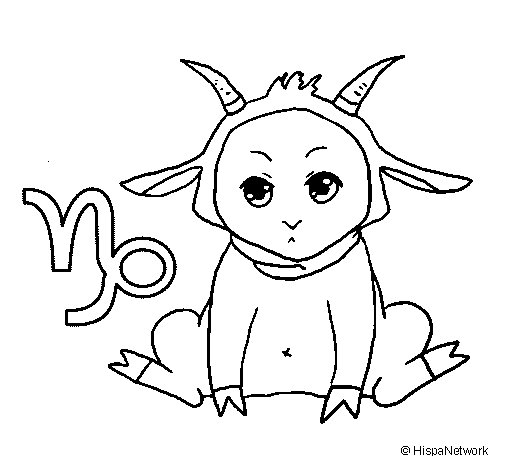505x470 Capricorn Coloring Page