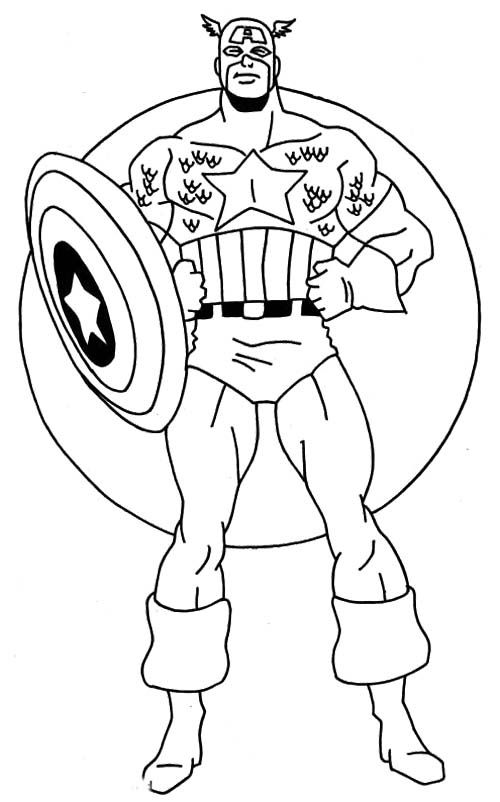500x802 Cool Captain America Coloring Page