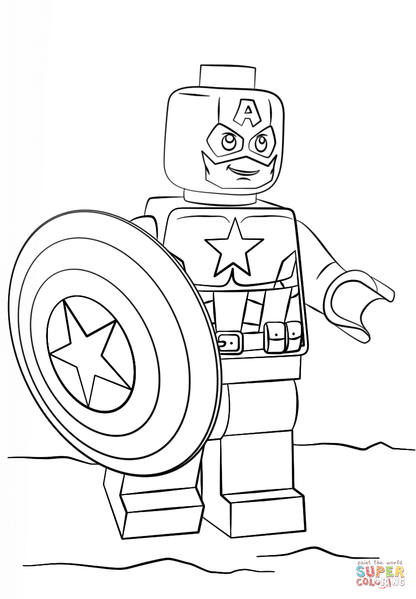 824x1186 Lego Captain America Super Coloring Coloring Pages