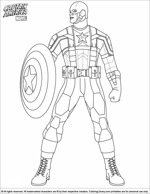 612x792 Captain America Coloring Picture