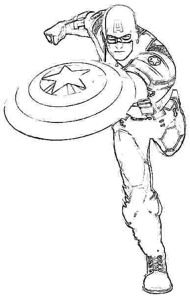 387x606 Free Printable Captain America Coloring Pages