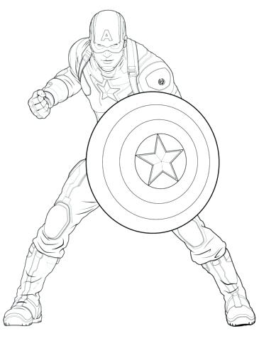 365x480 Captain America Shield Coloring Page Captain Printable Coloring