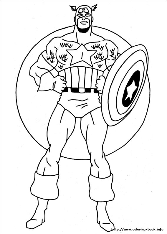 567x794 Captain America Coloring Picture