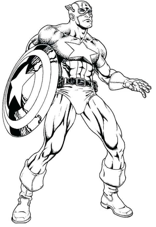 600x871 Coloring Pictures Of Captain America The Avenger Hero Captain
