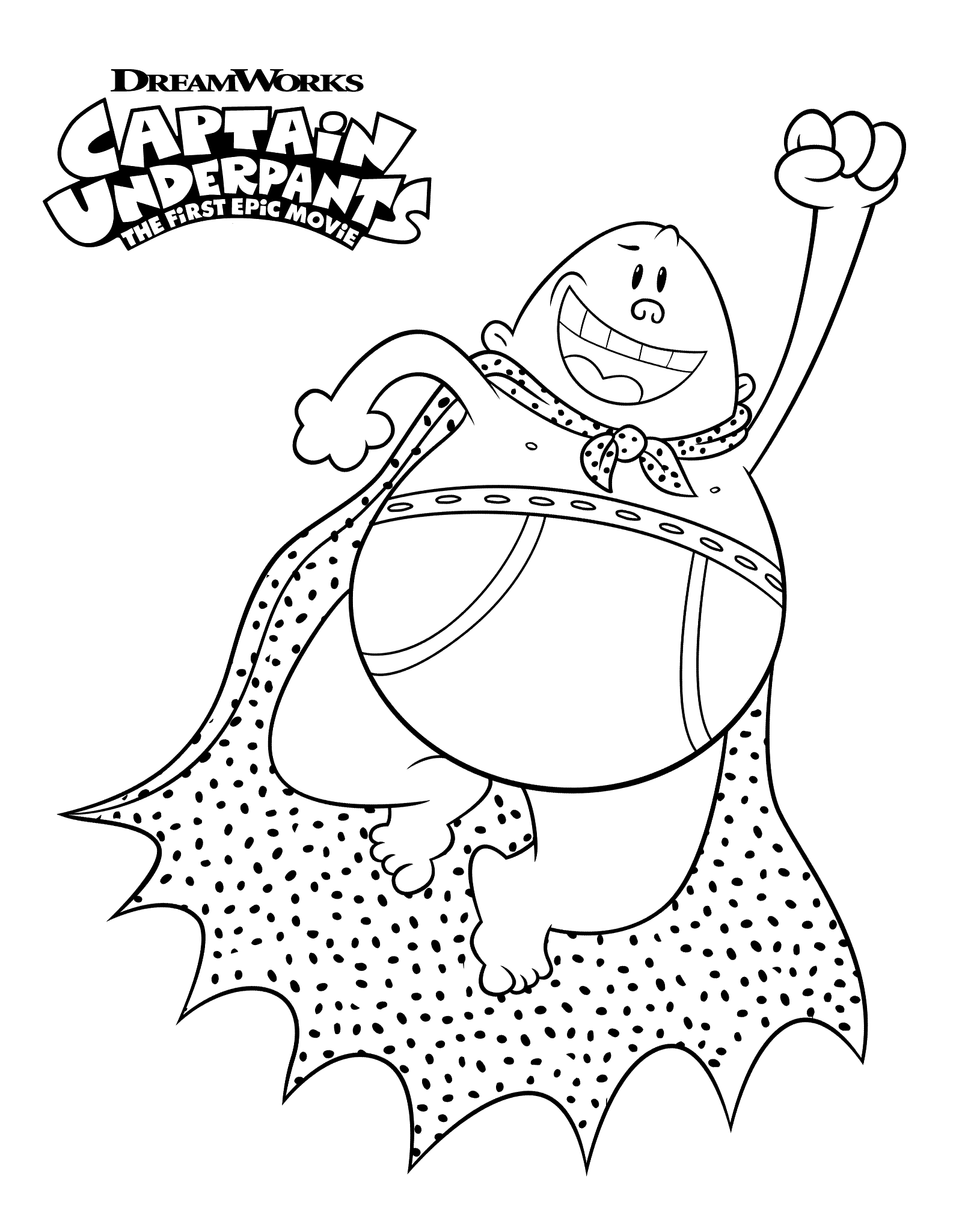 1600x2048 Flying Captain Underpants Coloring Pages Printable