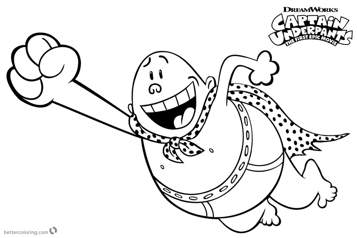 1200x800 Captain Underpants Coloring Pages Flying