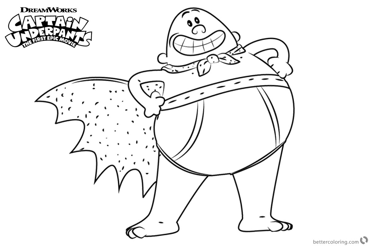 1200x800 Proud Captain Underpants Coloring Pages