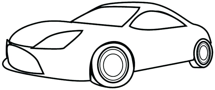 863x362 Simple Car Coloring Pages
