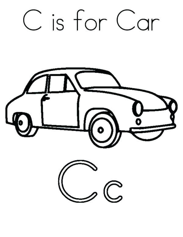600x776 C Is For Car Coloring Page