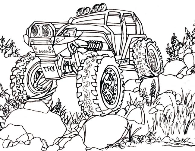 647x500 Coloring Pages Cars Coloring Page Summit Trail Truck Drawing