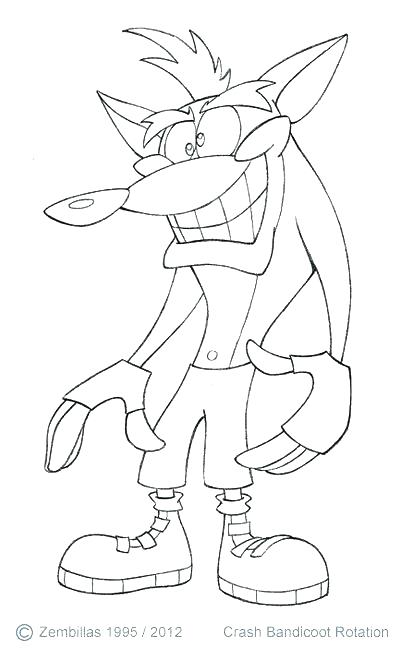 400x650 Crash Bandicoot Coloring Pages Crash Coloring Sheets Pages Falls