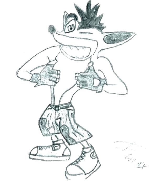 618x697 Crash Bandicoot Coloring Pages