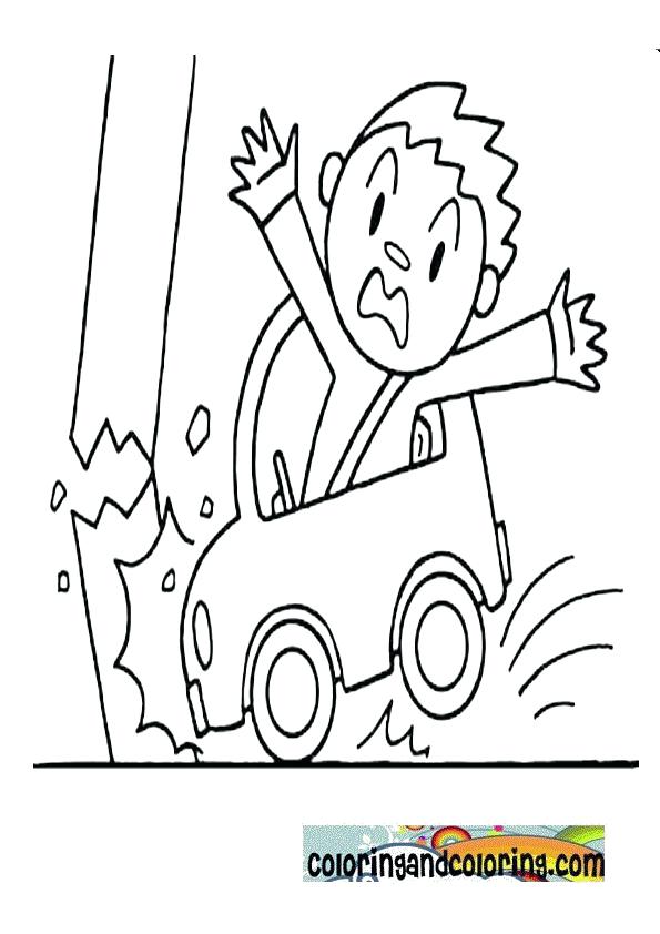 595x842 Car Crash Coloring Pages Car Accident Coloring Coloring