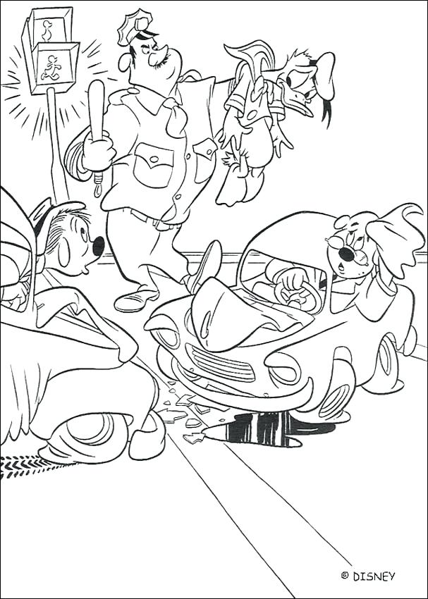 607x850 Car Crash Coloring Pages