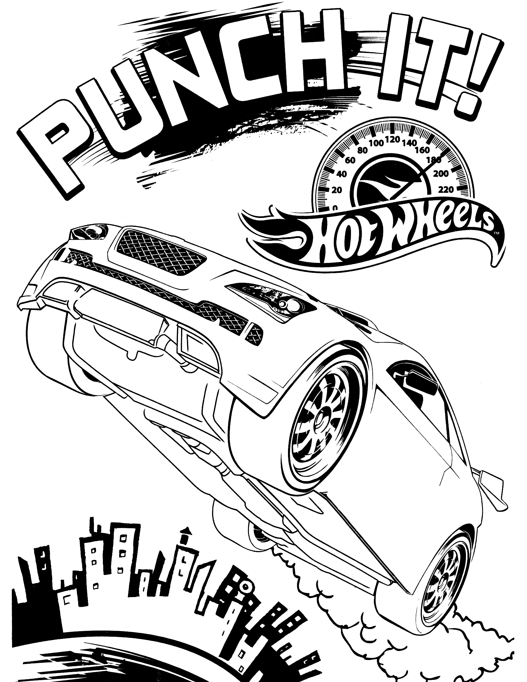 1700x2200 Hot Wheels Coloring Pages