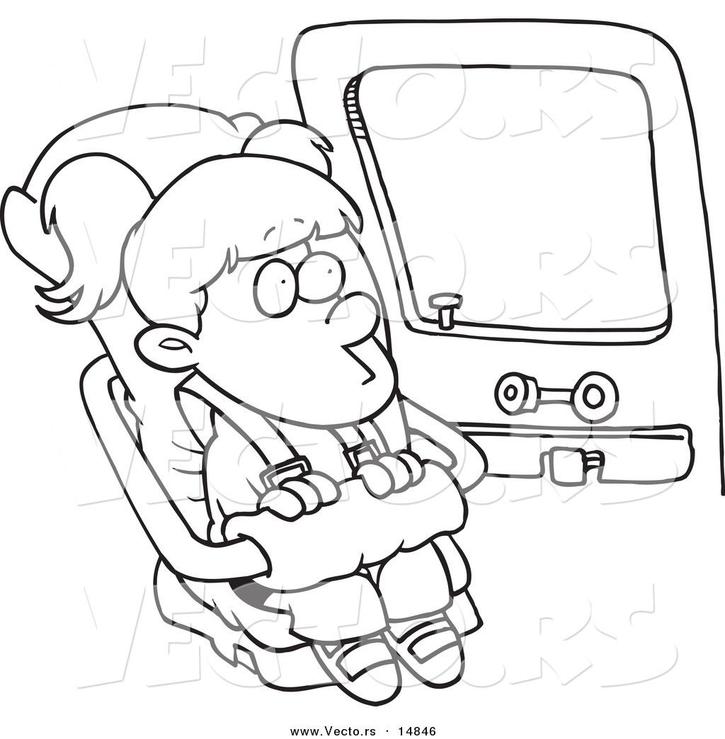 1024x1044 Vector Of A Cartoon Nervous Girl Sitting In Her Car Seat