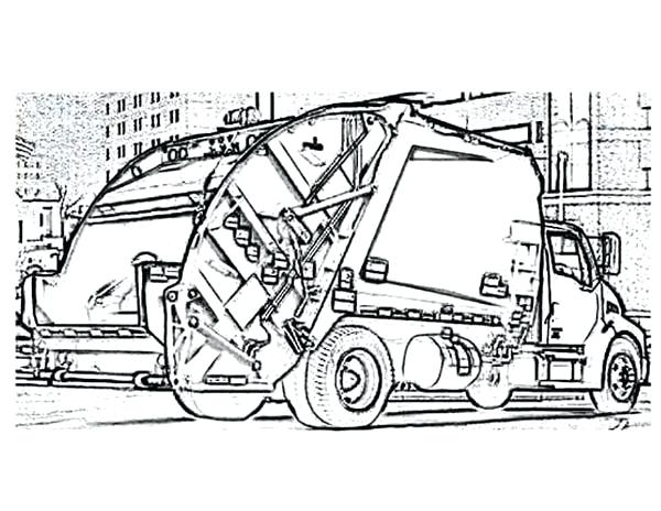 600x464 Garbage Truck Coloring Page Car Transporter Garbage Truck Coloring
