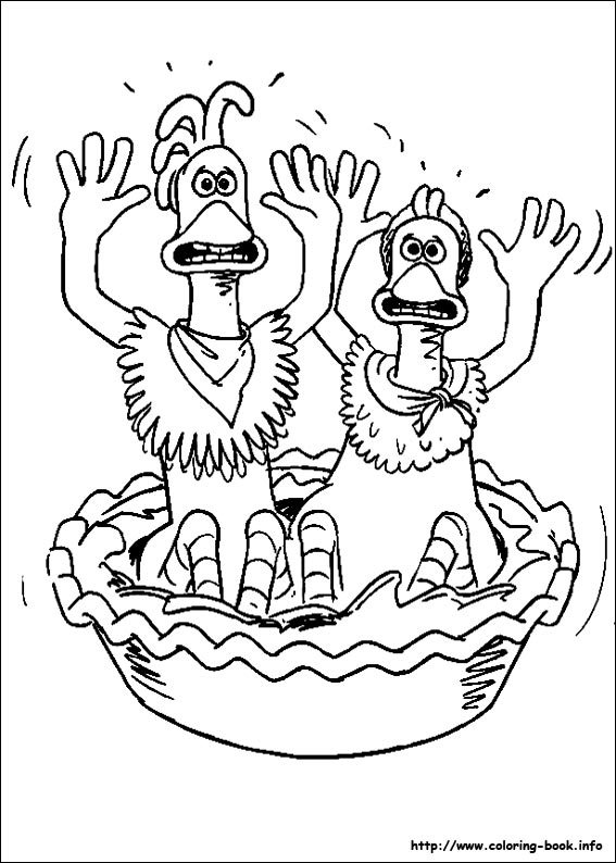 567x794 Chicken Run Coloring Picture