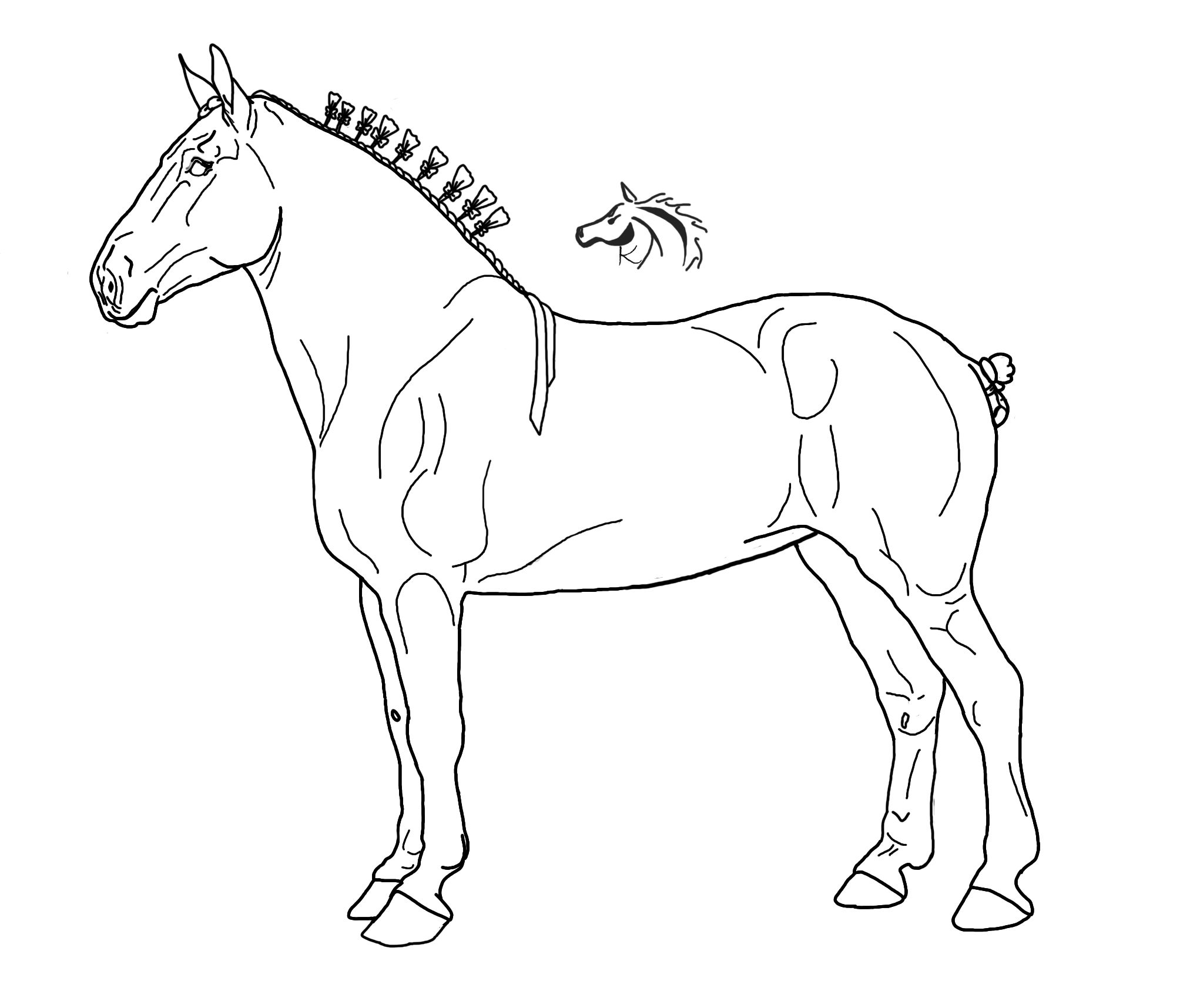 2008x1715 Draft Horse Lineart