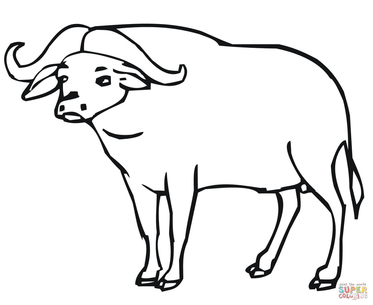 1500x1224 African Buffalo Coloring Page Free Printable Pages