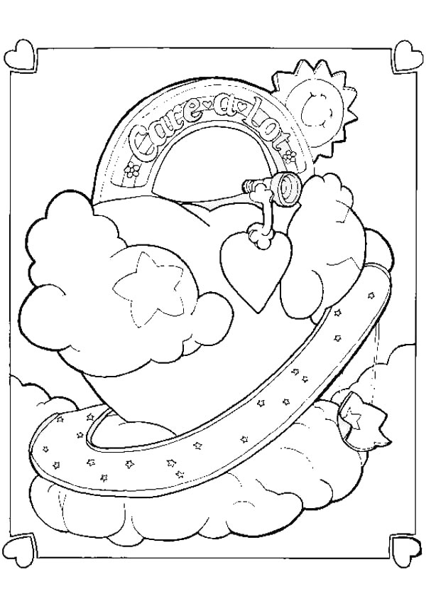 607x850 Care Bear Heart Coloring Pages