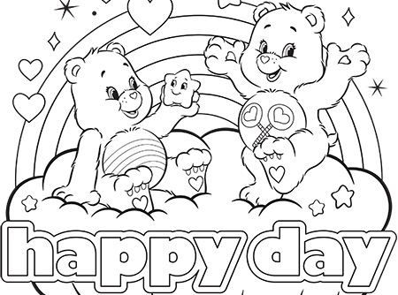 450x334 Happy Day Care Bears Coloring Page Ag Kidzone