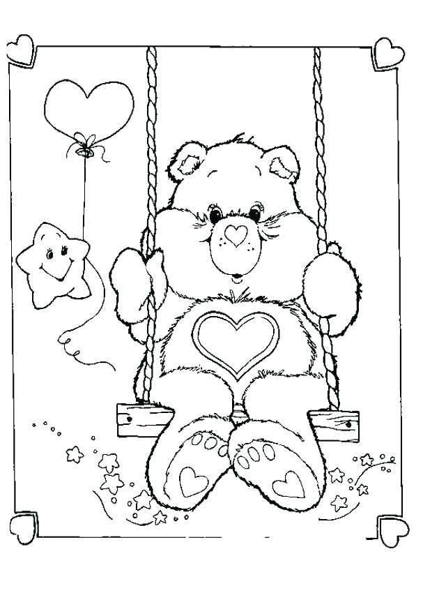 607x850 Awesome Care Bear Coloring Pages And Care Bears Coloring Pages