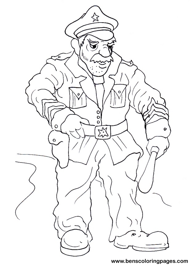 620x864 Police Free Coloring Book