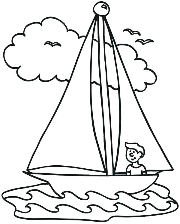 600x745 Boat Coloring Pages Coloring Boat Coloring Pages A Boy Waving His