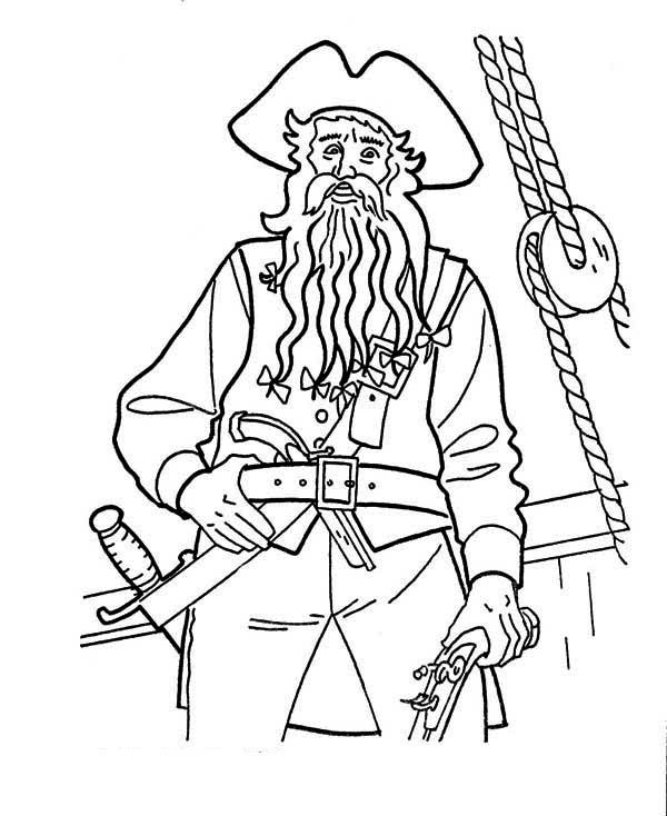600x734 Pirates Caribbean, Captain Blackbeard In Pirates