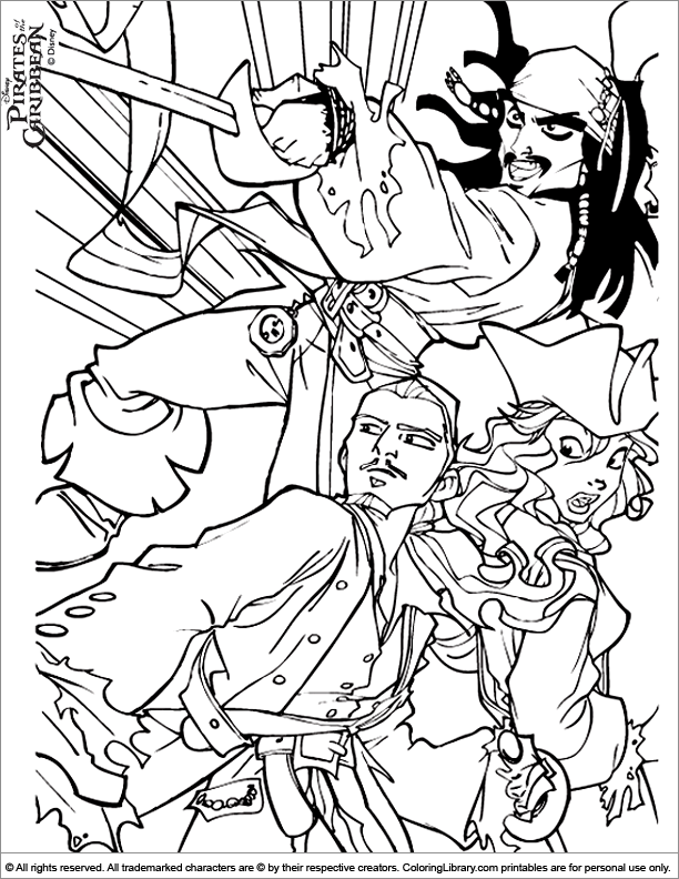 612x792 Pirates Of The Caribbean Coloring Picture
