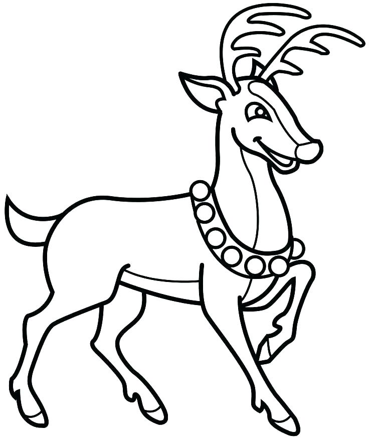736x877 Santa And Reindeer Coloring Pages Reindeer Caribou Coloring Page