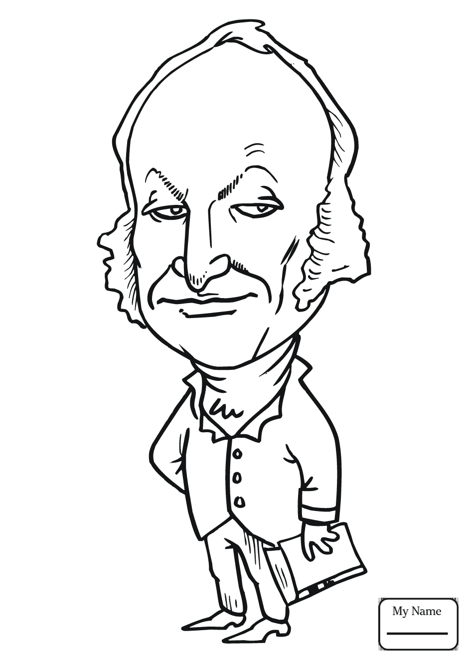 937x1326 Coloring Pages For Kids John Adams Caricature Us Presidents