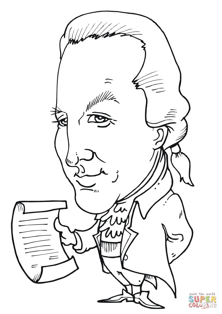 919x1300 Huge Gift John Quincy Adams Coloring Page Caricature Free